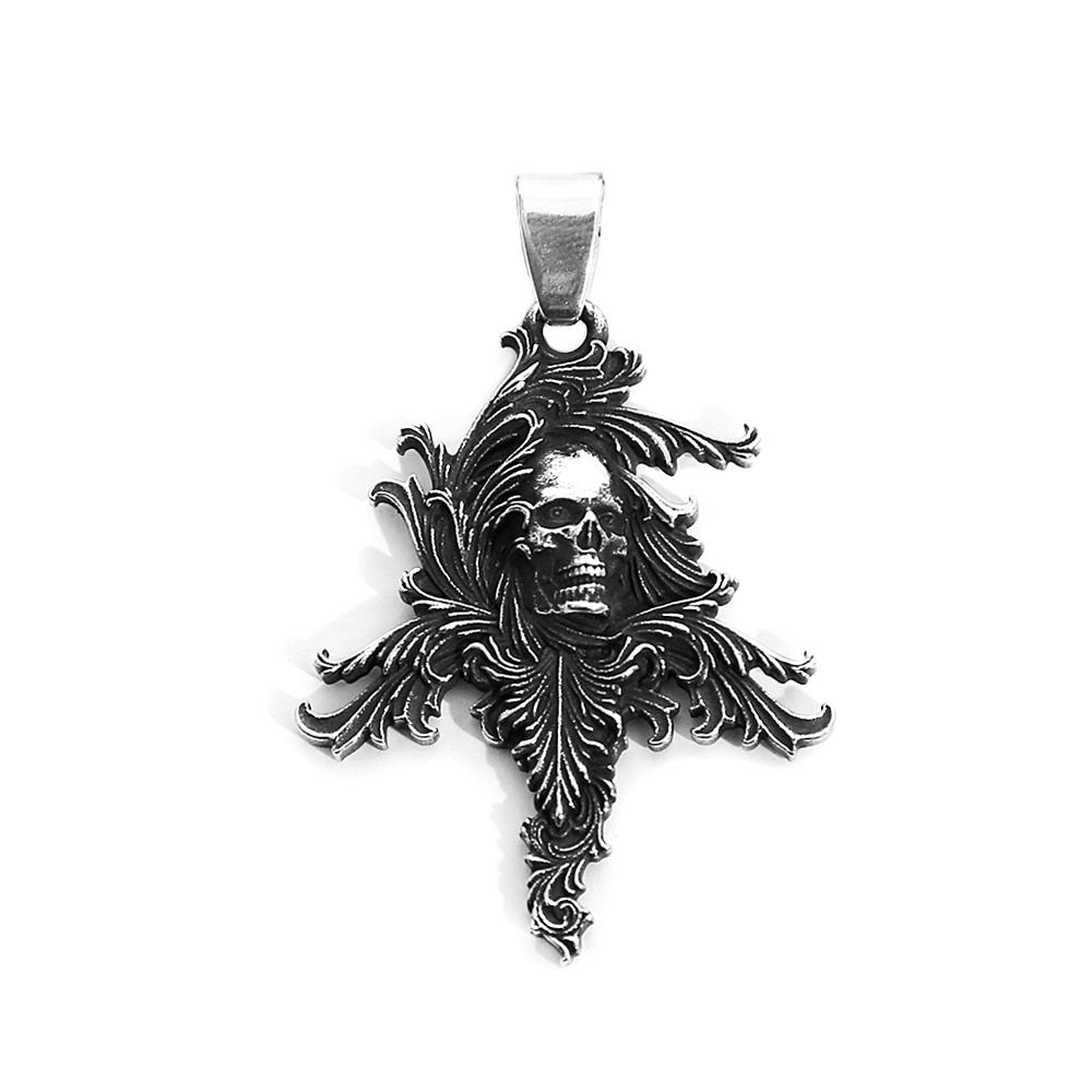 Gotische Hip Hop Totenkopf Anhänger Halsketten Für Männer Edelstahl Punk Mode Skelett Halskette Halloween Schmuck Geschenke Großhandel