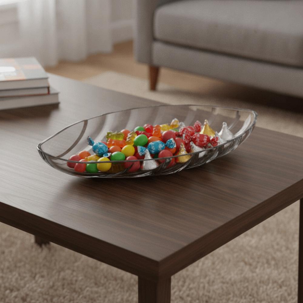 Thickened Leaf Shape Snack Serving Dish Transparent Fruit Plate Durable Food Platter  Dinning Table