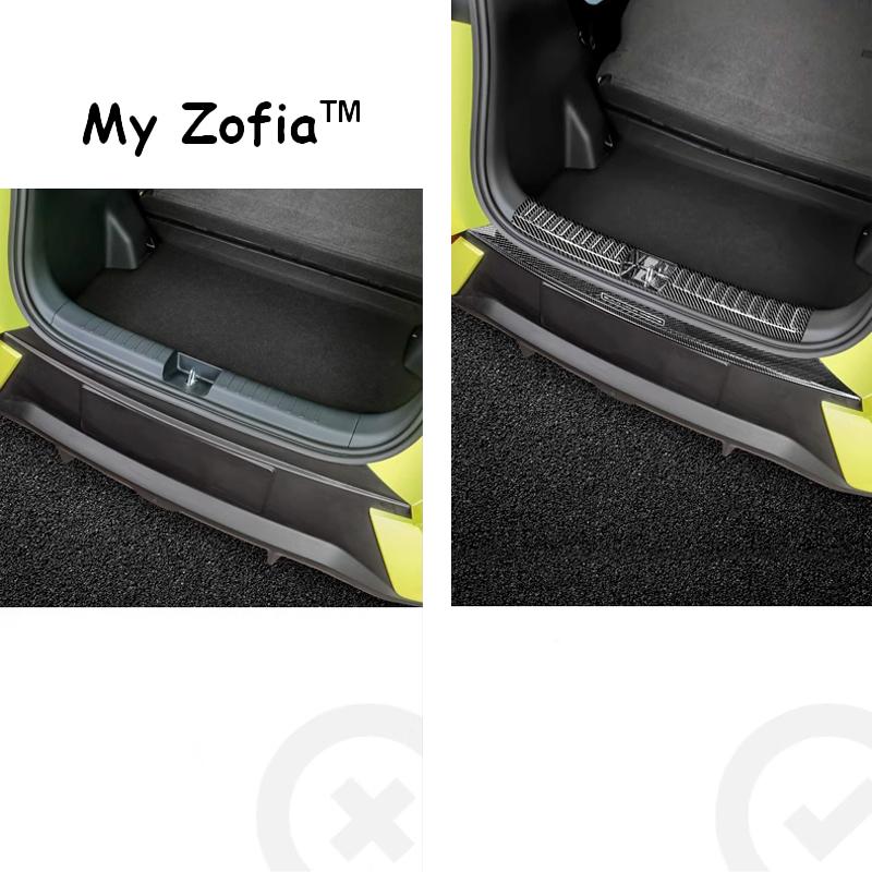 For BYD Dolphin Mini Seagull 2024 2025 Car Rear Guard Plate Trunk Protective ABS Carbon fiber Cover Interior Accessories
