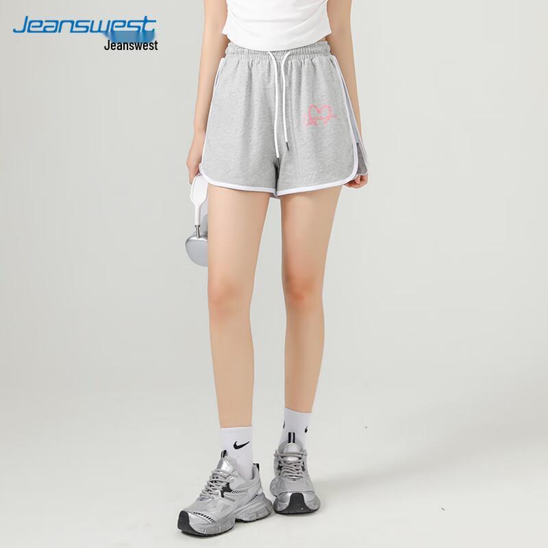 

JEANSWEST Женские хлопковые шорты А-силуэта с высокой посадкой и контрастной отделкой L