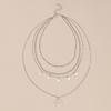 Star moon pendant multi-layered wearing lady necklace metal long collarbone chain
