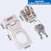 304 Stainless Steel Waterproof Polished Key Lock Plate Buckle Split Door Easy Access Opening Drawer Cabinet Cupboard Grain