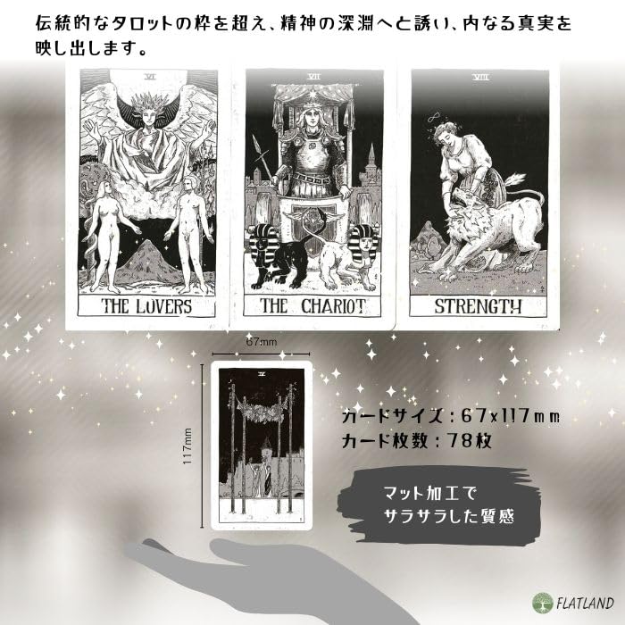 Black Ritual Tarot, Tarot Reading Instructions, Japanese Instruction Manual Included, Authentic Tarot Cards, 78 Cards