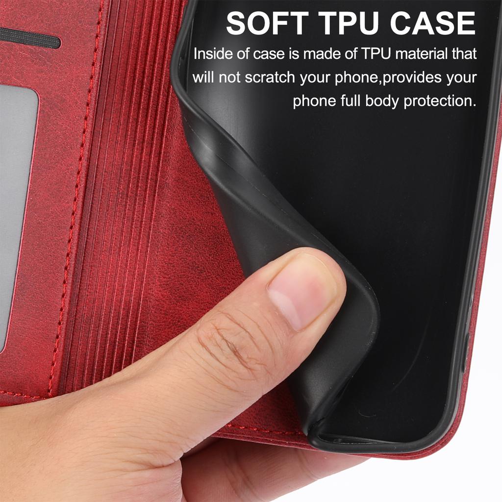 Pouzdro pro iPhone 17 Pro Max s texturou teletiny, PU kožené peněženkové pouzdro na telefon s poutkem na zápěstí