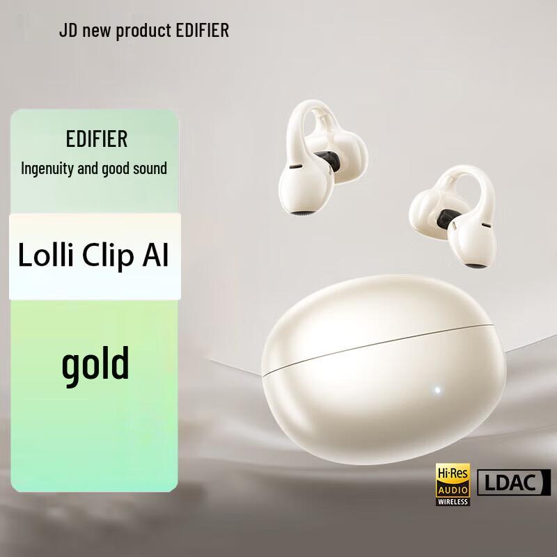 Edifier Lolli Clip AI Smart Open-Ear Bluetooth Ear Clip Headphones