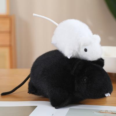 Plüschmaus-Spielzeug, weiße Cartoon-Maus-Stoffpuppe, Maskottchen des Jahres der Ratte, Geschenk