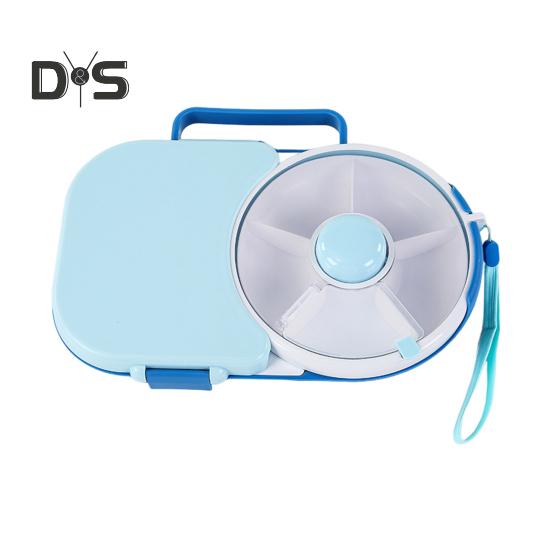 Rotierender Snackbehälter mit Deckel, Spinner-Bündel, tragbare Süßigkeitenbox für Kinder, Süßigkeitentisch, Melonenteller, versiegelte Snackbox für Zuhause, Büro, Schule, Picknick