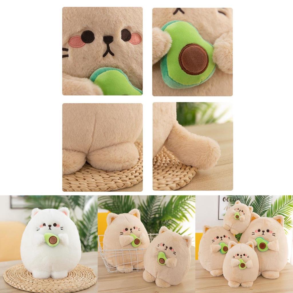 Cute And Cuddly Avocado Cat Plush Toy For Kids And Adults