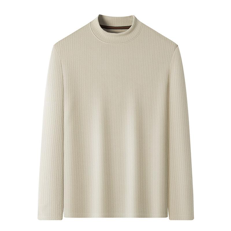 Winter Semi-turtleneck German Velvet Micro-elastic Long-sleeved T-shirt, Youth Light Luxury Casual No-iron Warm T-shirt