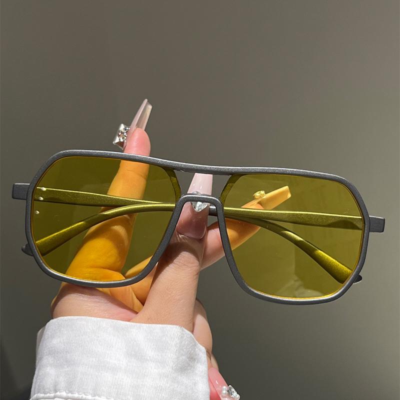 Irregular Rim Sunglasses Men New Vintage Double Bridge Shades Women Trendy Brand Design Mirror Eyeglasses Uv400