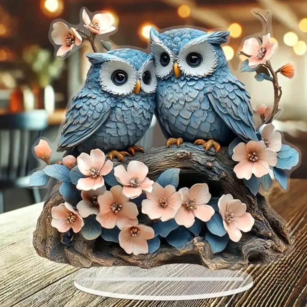 Statua Sowy o Tematyce Anime Świąteczna Dekoracja Biurka Kolekcjonerski Prezent Świąteczny Idealna na Ozdobę i Dekorację