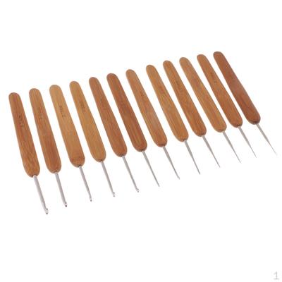 12Pcs/lot Bamboo Handle Crochet Hook Set