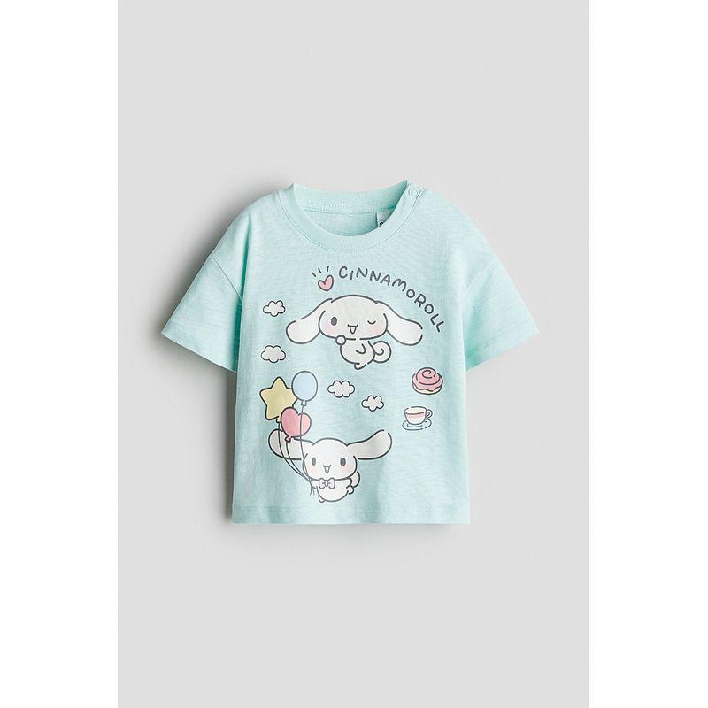 

[Sanrio Joint Name] HM Children s Clothing Baby Girl s T-shirt 2025 Summer New Arrival Print Pattern Short Sleeve 1286476