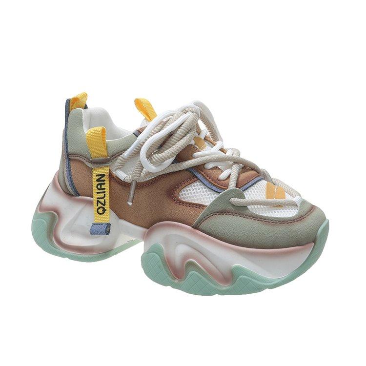 

Кроссовки женские массивные новые осенние туфли для папы из толстой подошвы женские модные кроссовки из искусственной кожи на платформе женская дизайнерская обувь 35