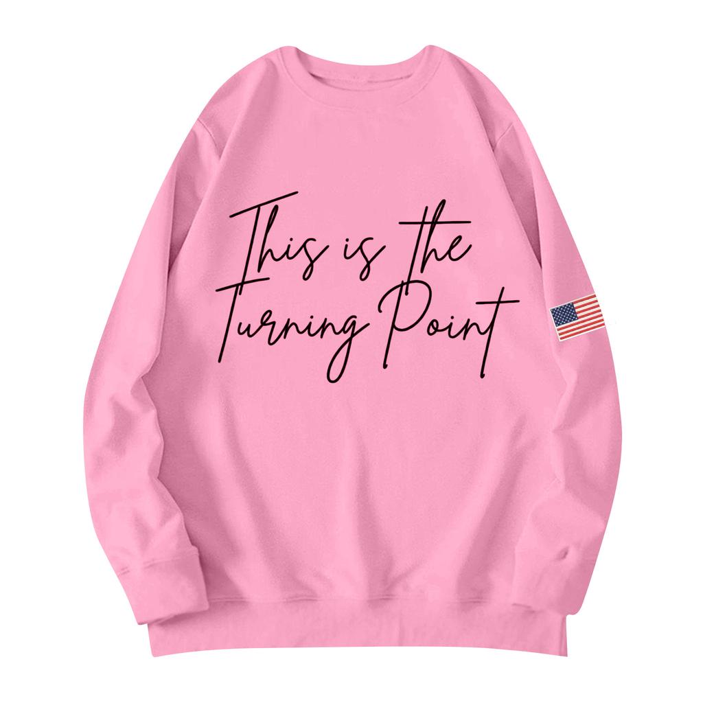Unisex Printed Round Neck Long Sleeved Loose Fitting Long Sleeved Casual Long Sleeved Top Hoodie