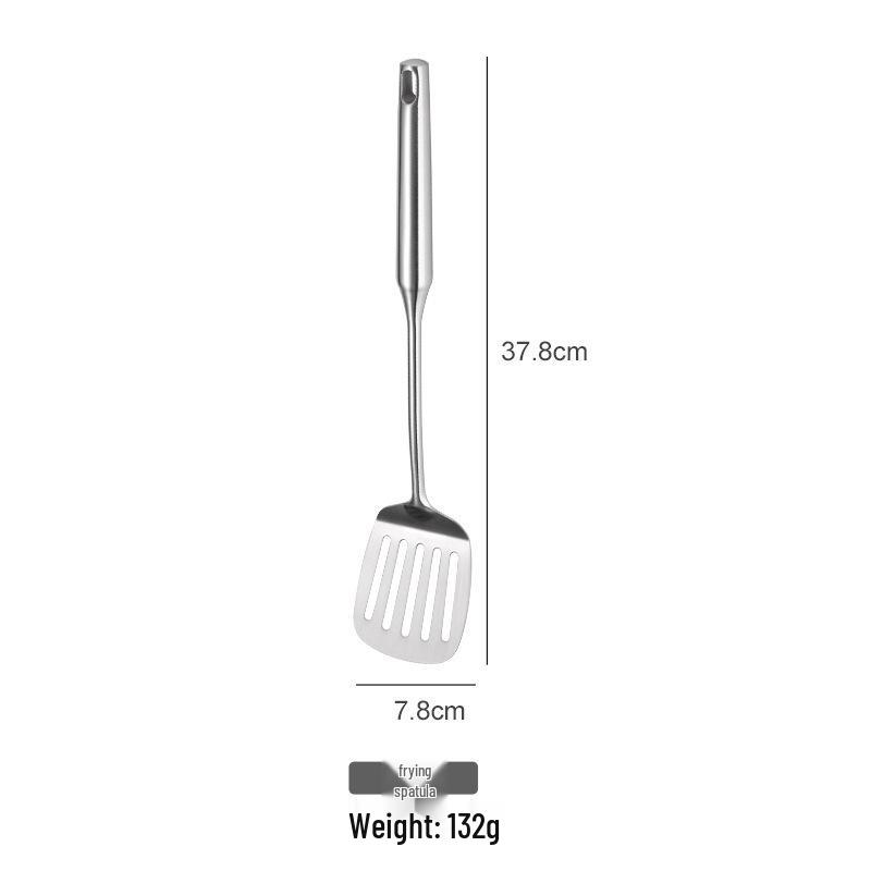304 Stainless Steel Kitchen Utensil Set: Spatula, Ladle, Slotted Spoon, Stir-fry & Frying Spatulas.