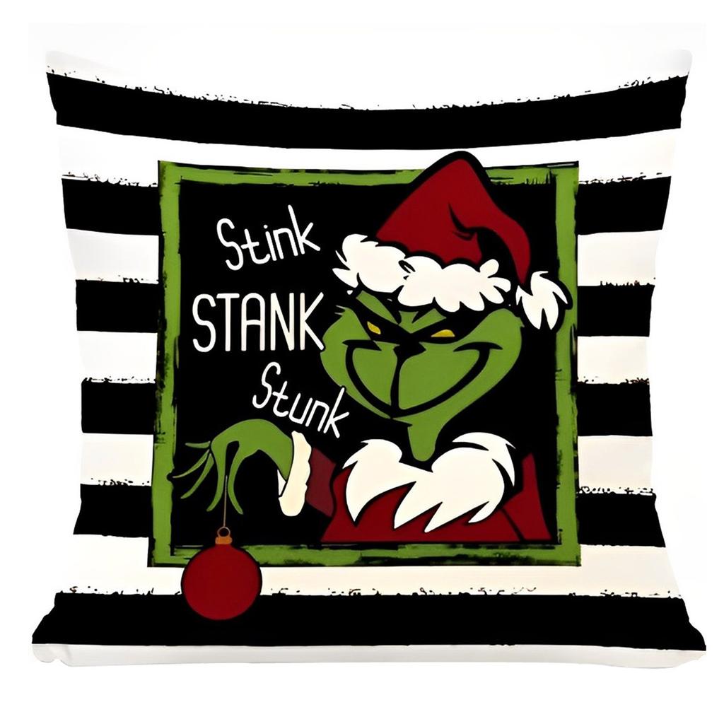 Christmas Holiday Decorative Throw Pillow Cover Soft Fabric Square Cushion Case for Sofa Bed Chair Home Living Room Decoration