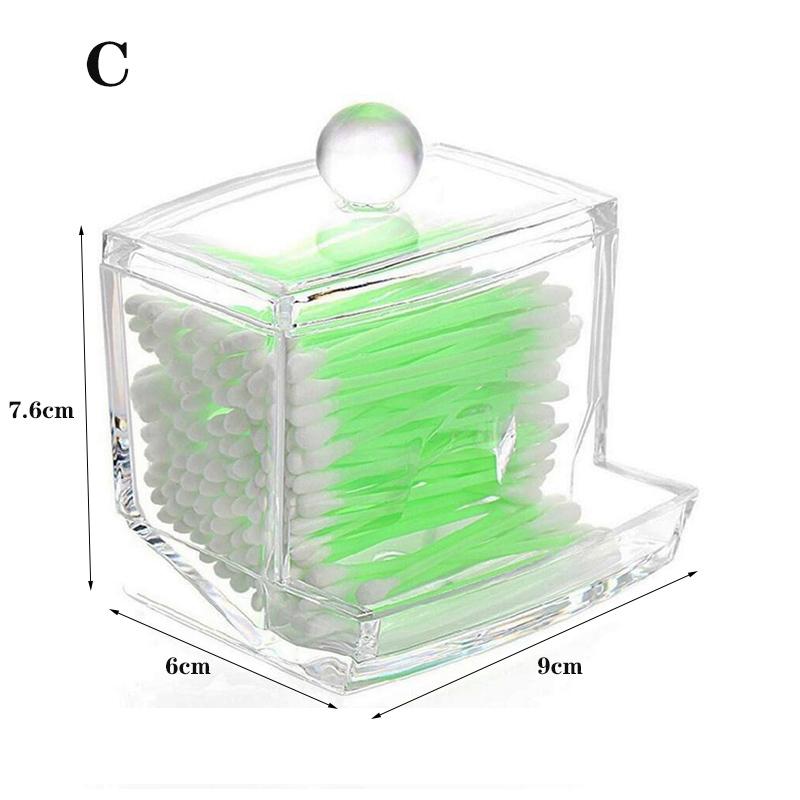 Makeup Organizer Cosmetic Storage Box Organizador Cotton Swab Holder Cotton Pad Box Clear Plastic Box with Lid Dust-proof