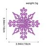 10CM Plastic Snowflake Christmas Tree Decorations - Hollow Powdered Snowflake Pendants