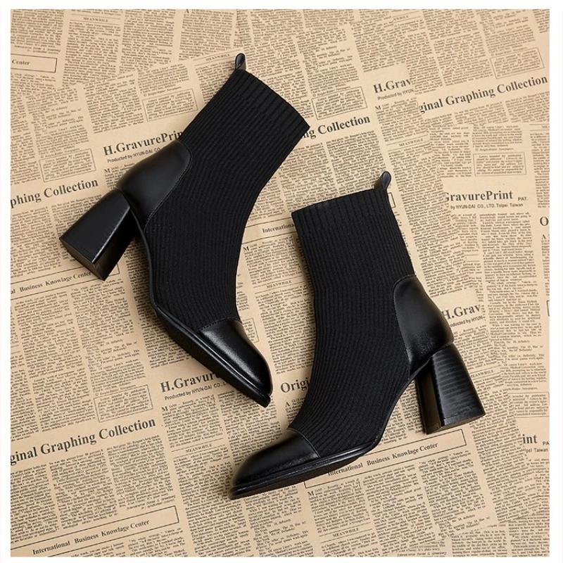 Botas de Cavalo Femininas Ins Pontudas Rosa Botas Skinny Inverno Novas Botas de Couro Envernizado Grossas com Salto Alto da Moda Botas Curtas