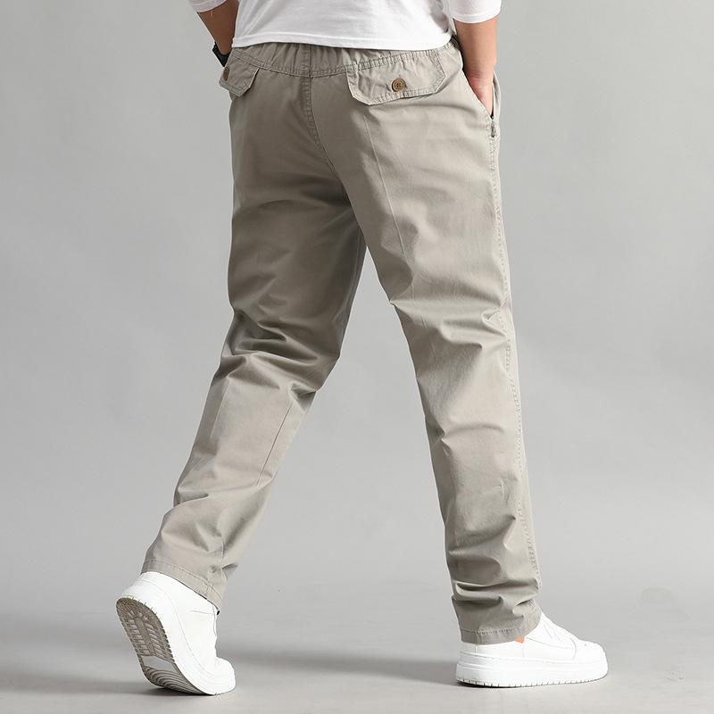 

Мужские эластичные брюки со средней талией, однотонные прямые брюки с завязками, свободные мужские брюки среднего размера больших размеров M светло-серый