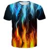 Summer Round Neck 3D Starlit Sky Print Top Fashionable Casual Short Sleeved Men's T-shirts