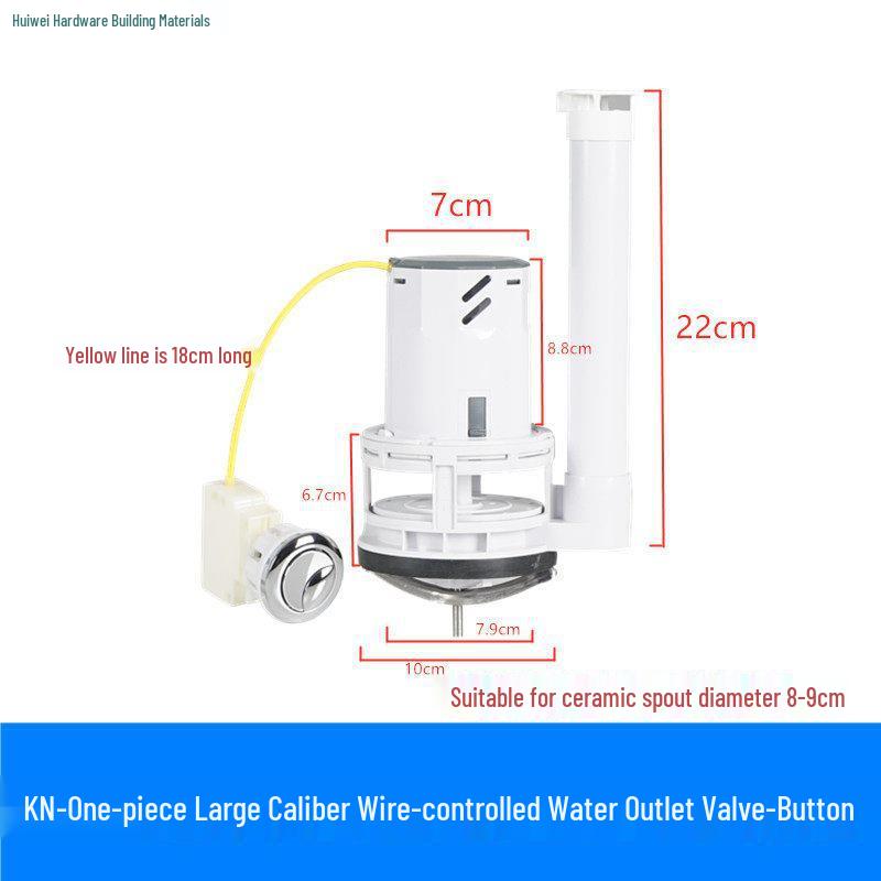 Vintage Large-Caliber Side-Mounted Dual-Flush Valve Set for Energy-Efficient Toilets