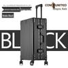 Aluminum-Magnesium Alloy Suitcase with Aluminum Frame, Universal Wheels, Combination Lock - 24" Carry-On for Students & Men's Business Travel.