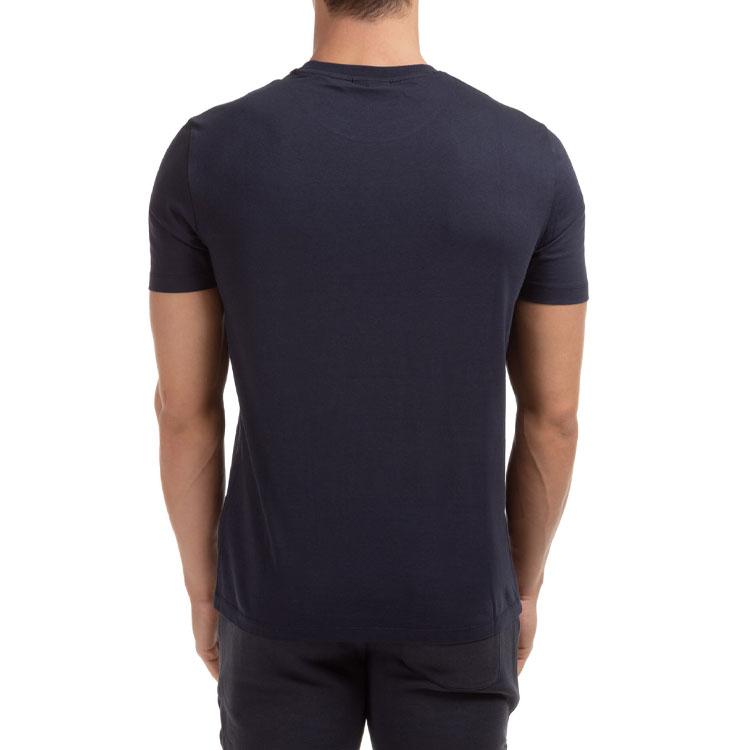 Emporio Armani Logo Letter Print Round Neck Short Sleeve T-Shirt Men Tops Navy-Blue 8N1T61-1J00Z-0922