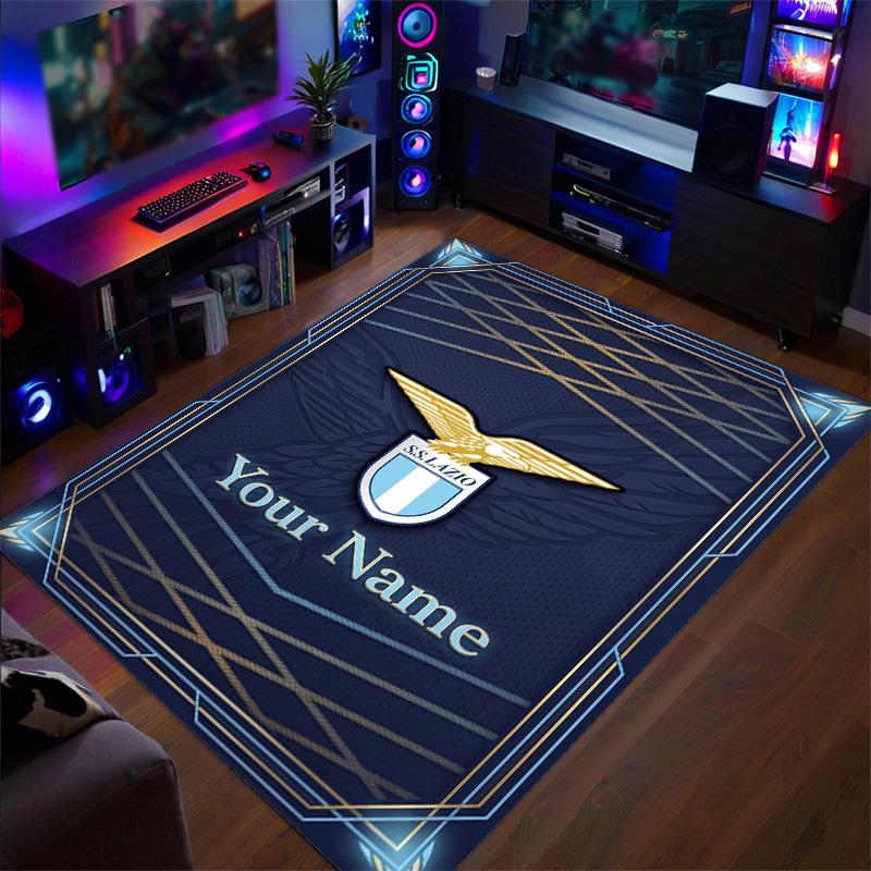 Kristal Fluweel Tapijt Lazio FC Print Aangepaste Naam Tekst Vloermat Woondecoratie