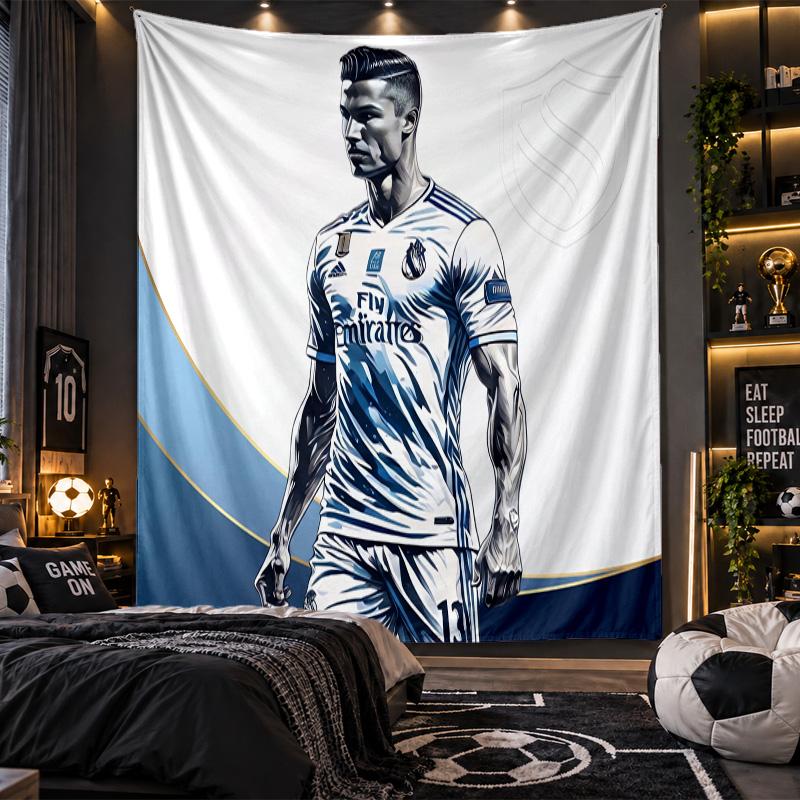 Duvara Asılan Goblen Cristiano Ronaldo Baskılı Kumaş Oturma Odası Yatak Odası Ev Dekorasyonu İçin