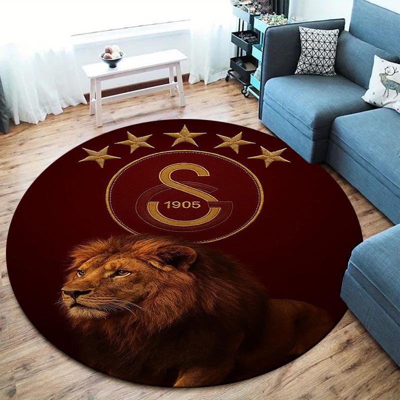 Galatasaray S Round Area Rug,Carpet Rug for Living Room Bedroom Sofa Playroom Decor,Non-slip Floor Mat