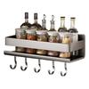 Space Saving Large Capacity Kitchen Spices Holder Wall Mount Designs Without Drilling with Hook for Organization
