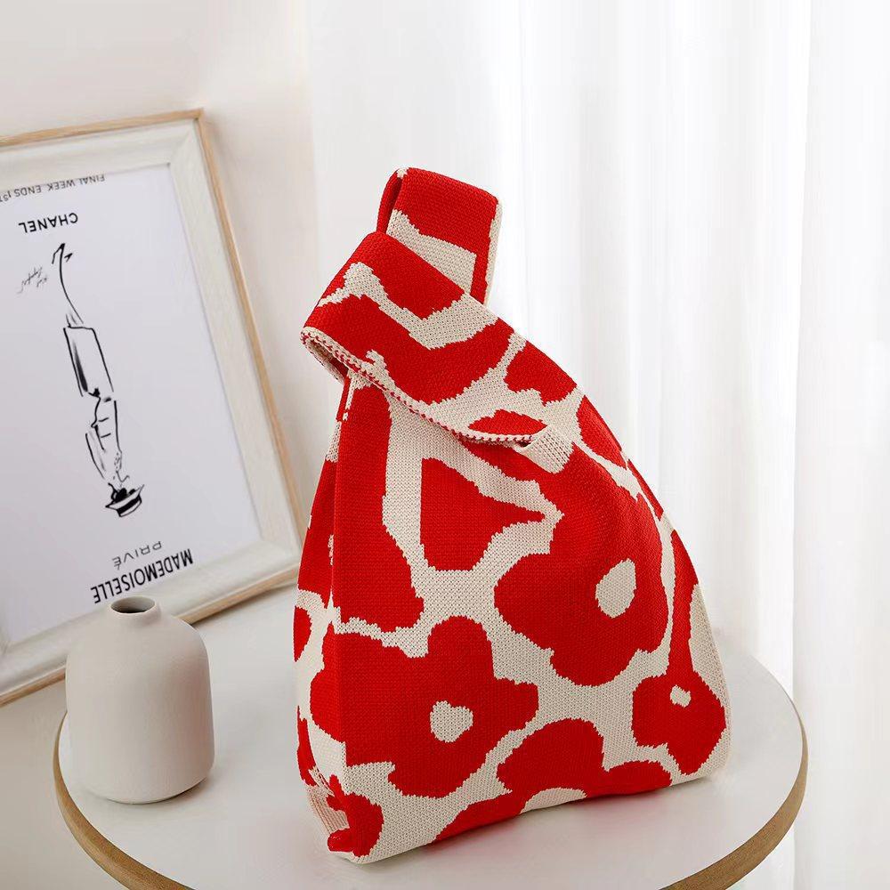 Sommer Damen Niedliche Mini-Tasche Vielseitige Mode Handytasche Cartoon Gestrickte Handtasche Umhängetasche Umhängetasche