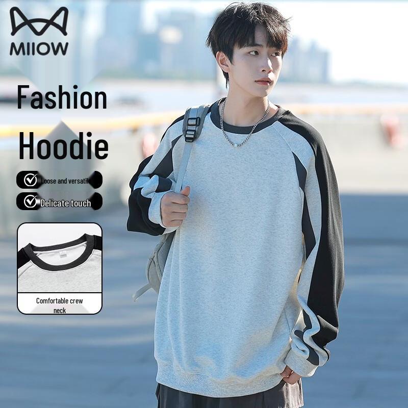 MiiOW Men s Round Neck Long Sleeve Casual Sport Sweatshirt S