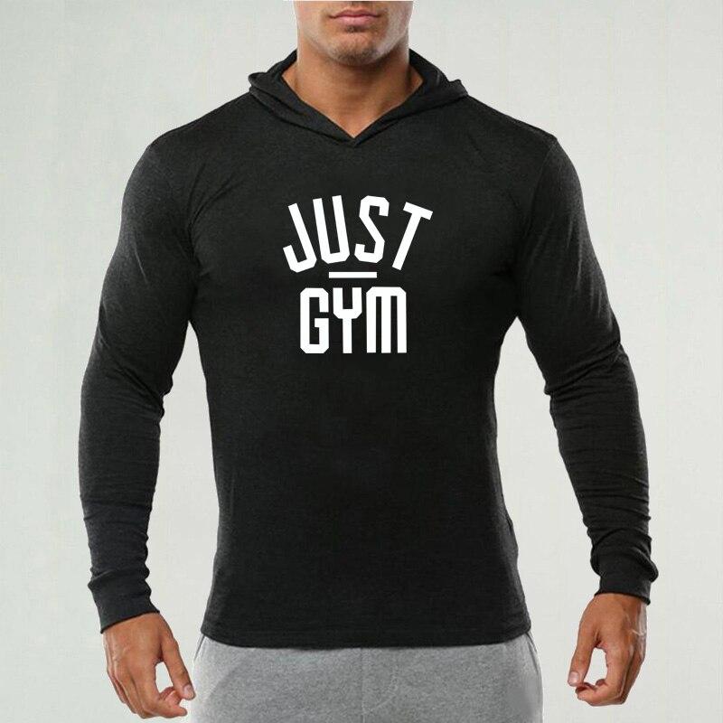 Muscleguys Autumn Hooded Sweater Men's   New Trendy Brand Printing T-shirt Slim Jacket Spring and Autumn Thin Bottoming Shirt