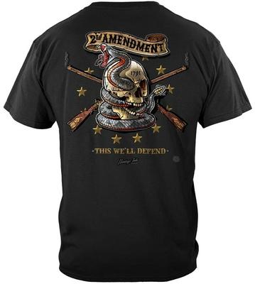 New 2ND AMENDMENT GADSDEN SKULL THIS WE DEFEND Shirt NRA S - 5XL