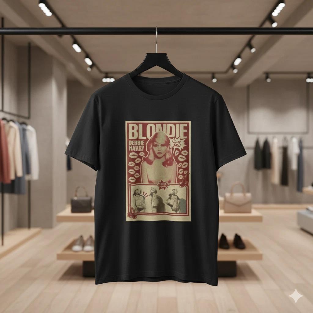 Унисекс Взрослый Винтажный Графический Blondie Debbie Harry Pk Икона Графическая Футболка... S