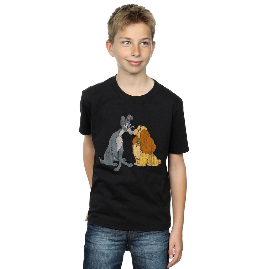 Disney Jungen-T-Shirt „Lady And The Tramp Distressed Kiss“.