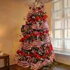 26cm 10Yards Christmas Decor Mesh Ribbon Glitter Mesh Roll for Christmas Tree Decorations Home Door Wreaths Garland Xmas Gifts