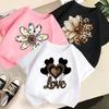 Summer Fashion Girls' Short Sleeved T-shirt Cute Printed Girls' Casual Versatile Top Cross Border