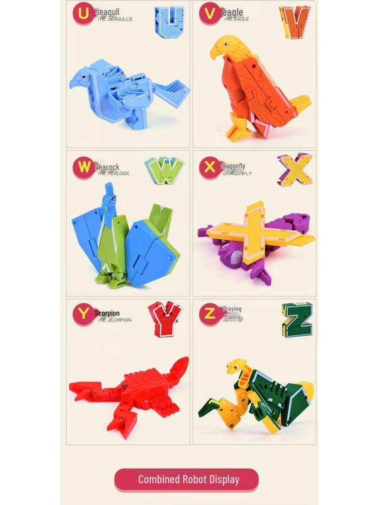 Power Rangers Alphabet & Number Transforming Robot Building Blocks Toy Set for Kids