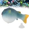 Aquarium Puffer Fish Luminous Simulation Rubber Fish with Suction Cup for Fish  S