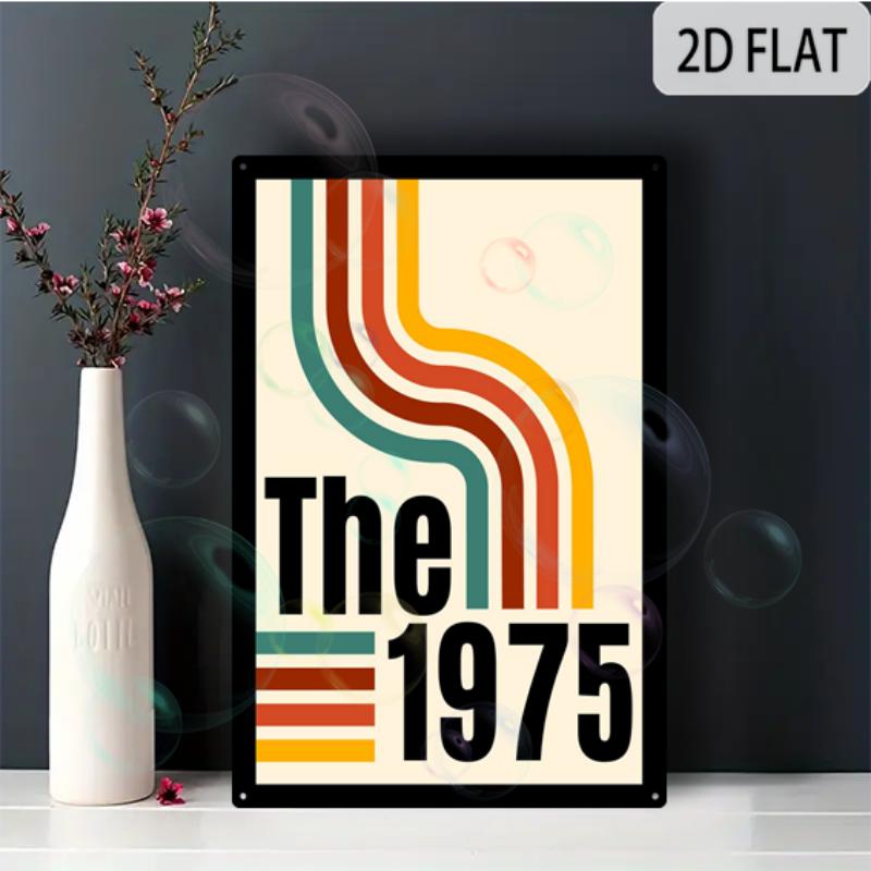 2D Flat Aluminum Sign 8x12 Sign  THE 1975  Durable Outdoor Aluminum Sign for Business And Parking Regulations 20x30cm（7.8x11.8inch）