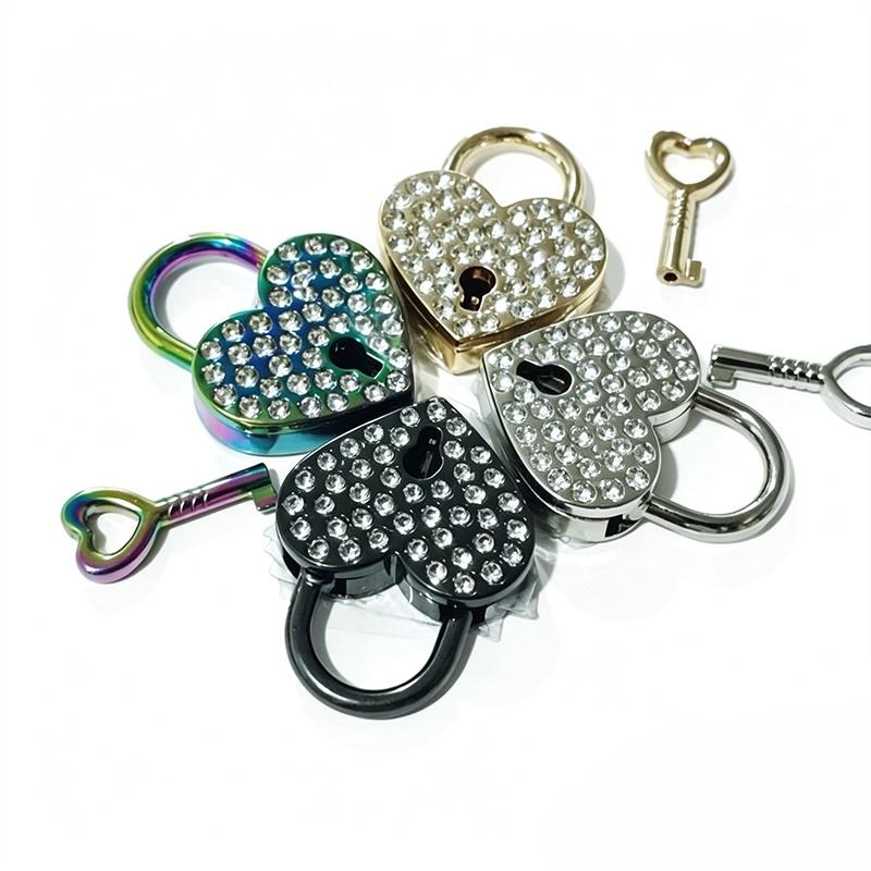 Compact Mini Wooden Jewelry Box with Love Wish Keyed Padlock Heart Shaped Lock for Rings Earrings Travel Girls Gift