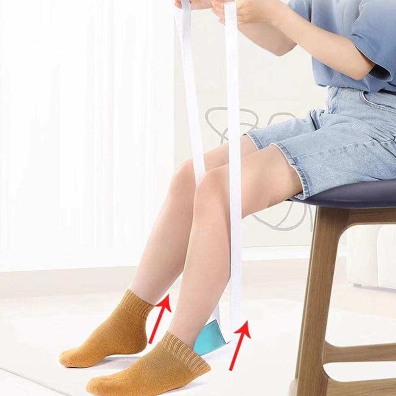 Sock Puller Helper Tool No Bending Easy On Sock Aid Device Soft Padding for Knee Surgery Recovery Patients Elderly