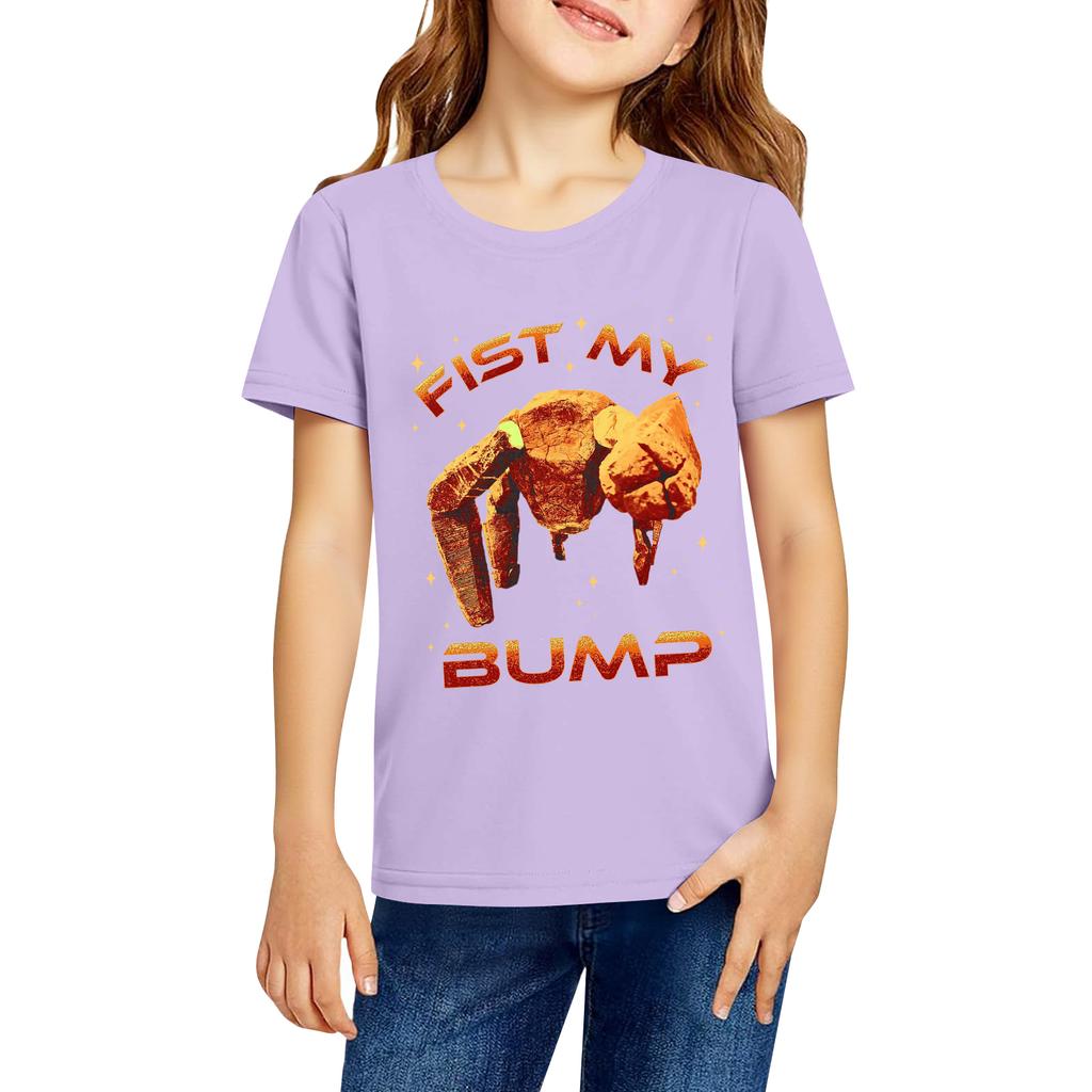 Fashionable Round Neck Short Sleeve Work Clothes Printed Tops For KID Summer Tops