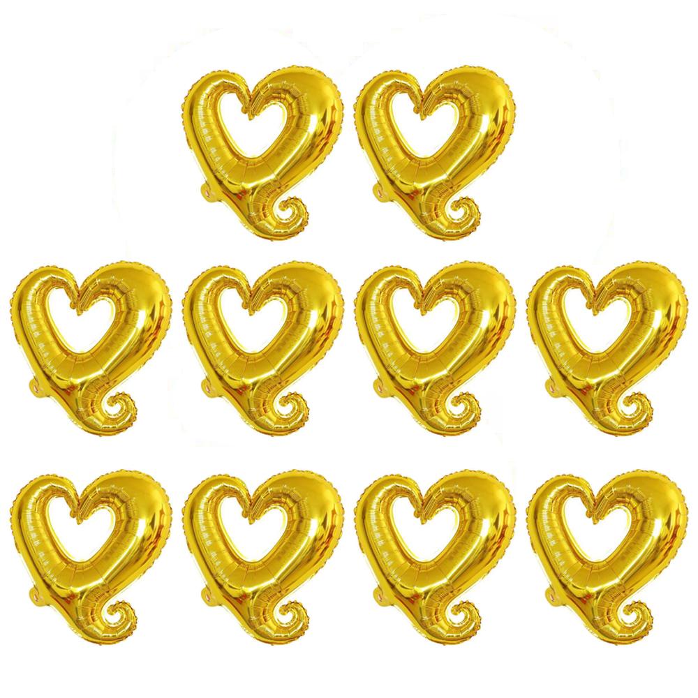 10pcs Heart Foil Balloons, Wedding Party Heart Balloons, Marriage Proposal Heart Balloons, Balloons for Valentine's Day, Wedding