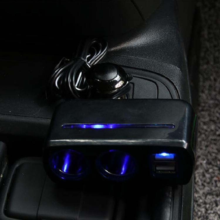 2 Way Multiple Socket Car Cigarettes Lighter Splitter USB Charging 12V/24V Adapter with USB Port