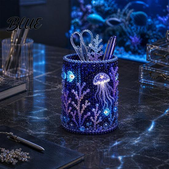 Educational Craft Supplies Bead Embroidery Kit DIY Pen Holder 3D Beaded Tiny Pencil Fine Motor
